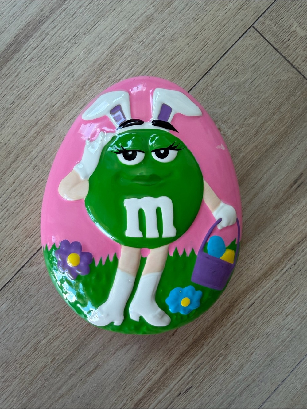 M&M's Green Character Easter Egg Ceramic Candy Dish